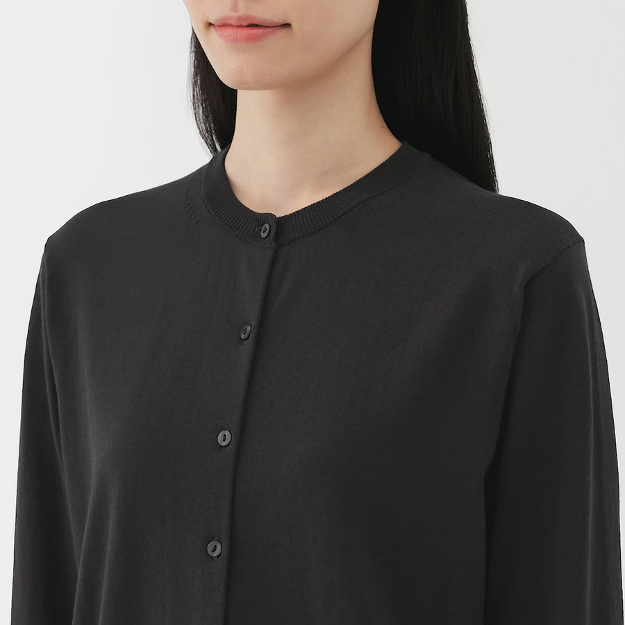 W's UVprotection hightwisted yarn crewneck cardiganOff whtXS