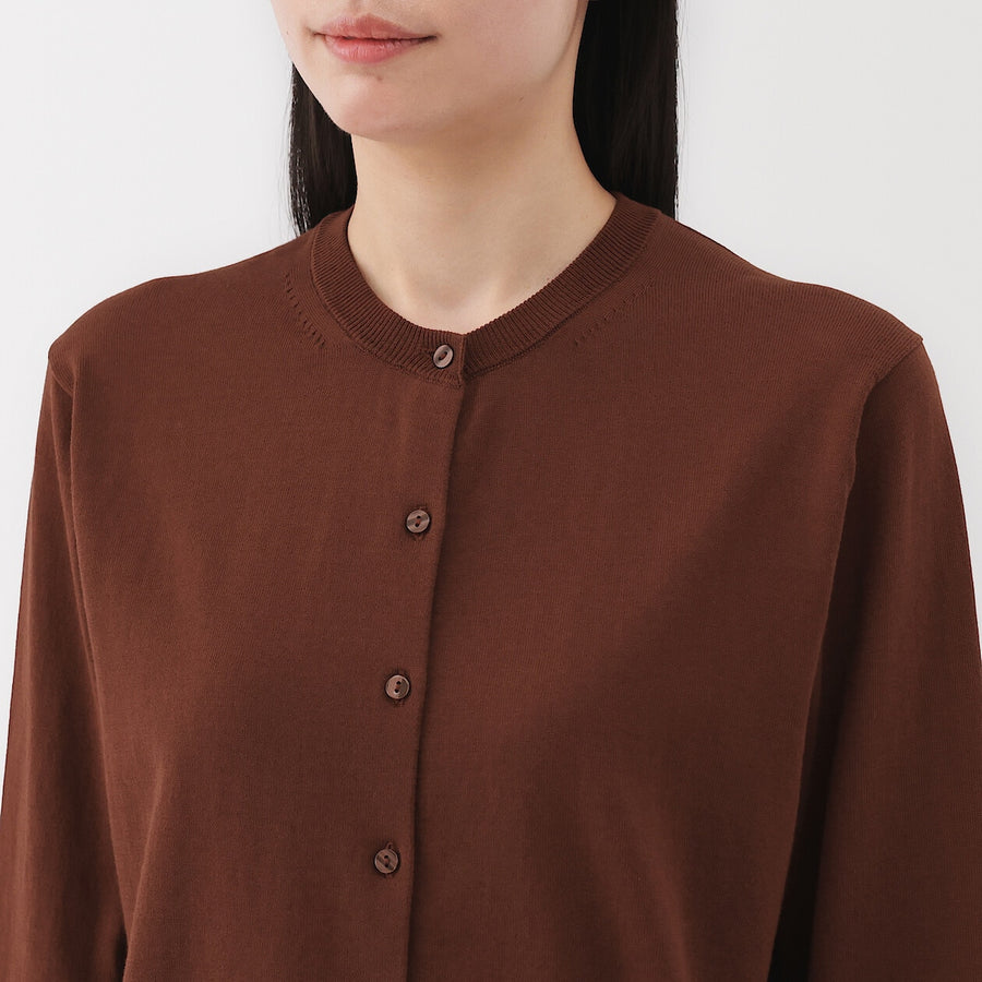 W's UVprotection hightwisted yarn crewneck cardiganOff whtXS