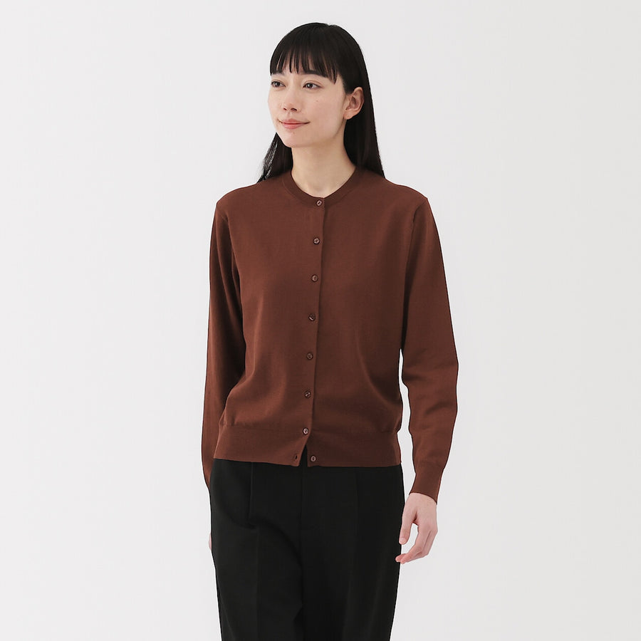 W's UVprotection hightwisted yarn crewneck cardiganOff whtXS