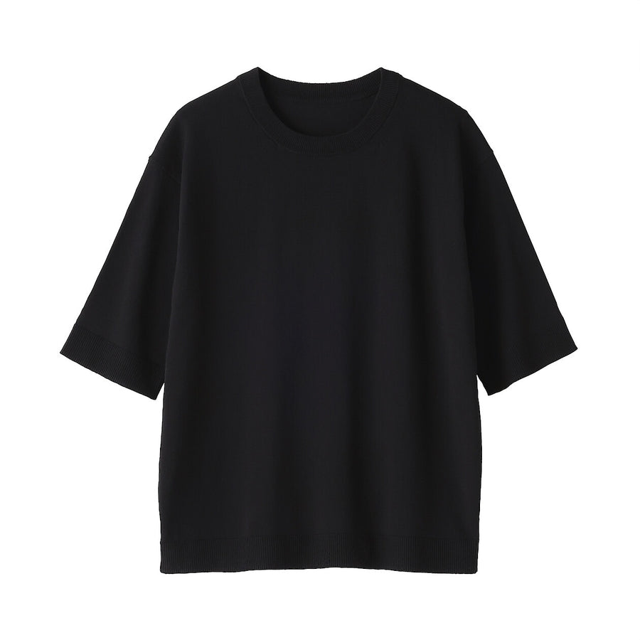 W's UVprotection hightwisted yarn half slv sweaterOff whtXS
