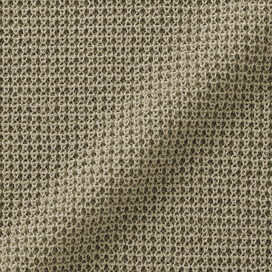 W's Linen blended mesh half sleeve sweater(OS) BlackXS
