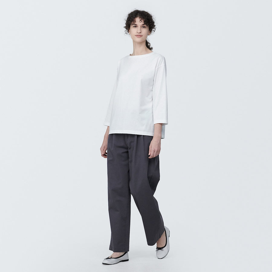W's Jersey boat neck 3/4 sleeve T-shirt WhiteXS