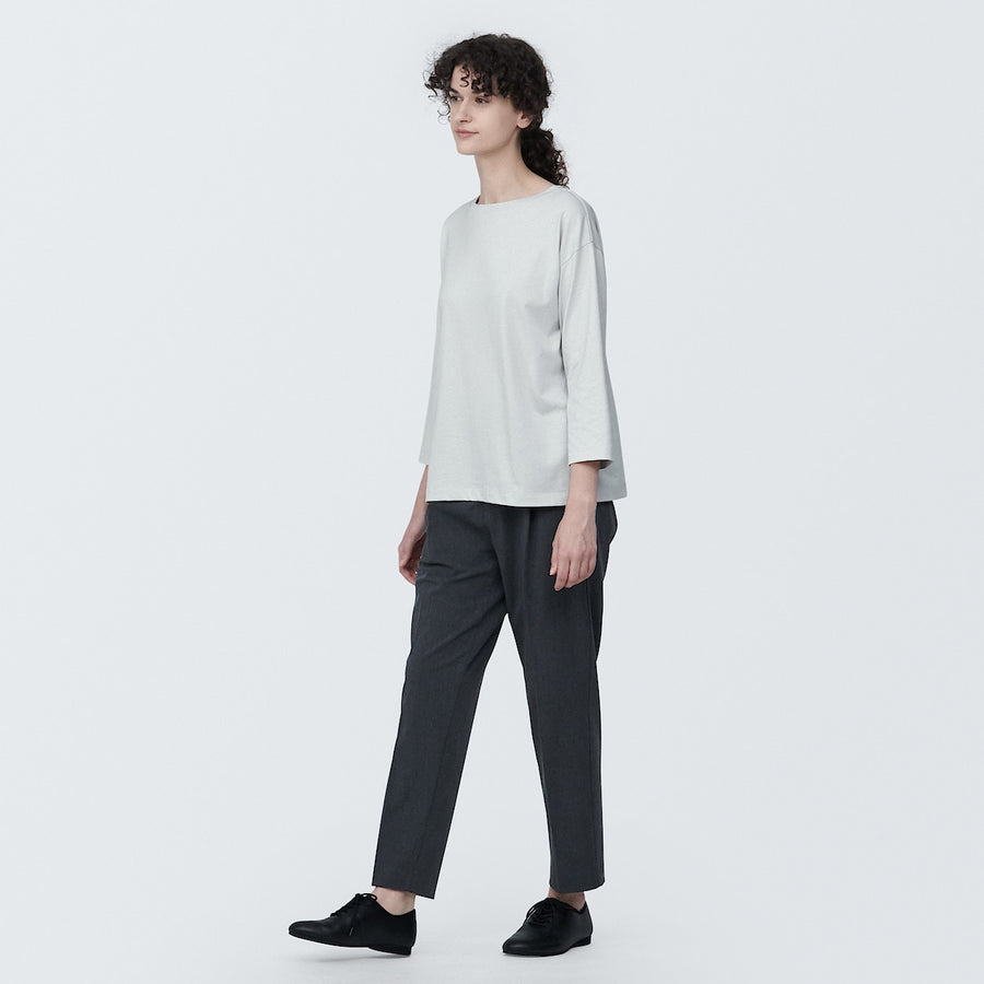 W's Jersey boat neck 3/4 sleeve T-shirt WhiteXS