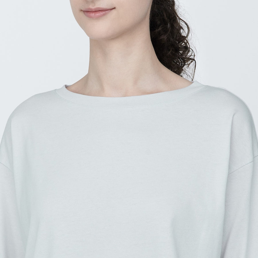 W's Jersey boat neck 3/4 sleeve T-shirt WhiteXS