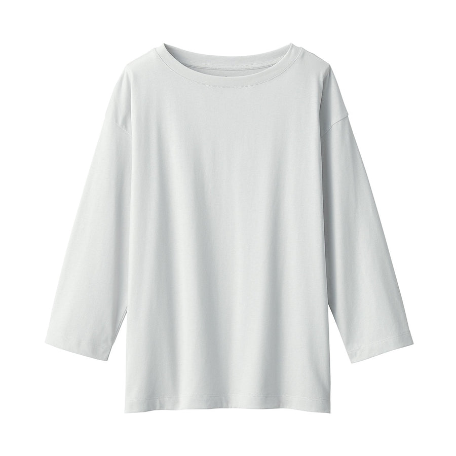 W's Jersey boat neck 3/4 sleeve T-shirt WhiteXS