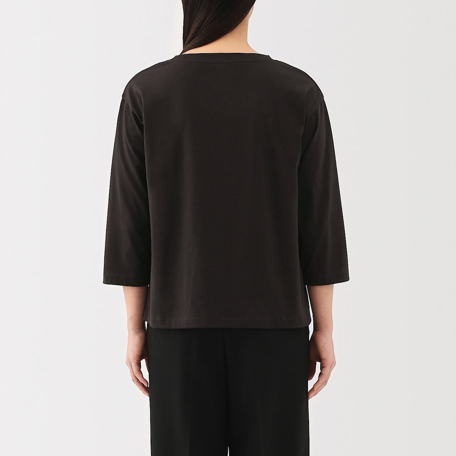 W's Jersey boat neck 3/4 sleeve T-shirt WhiteXS