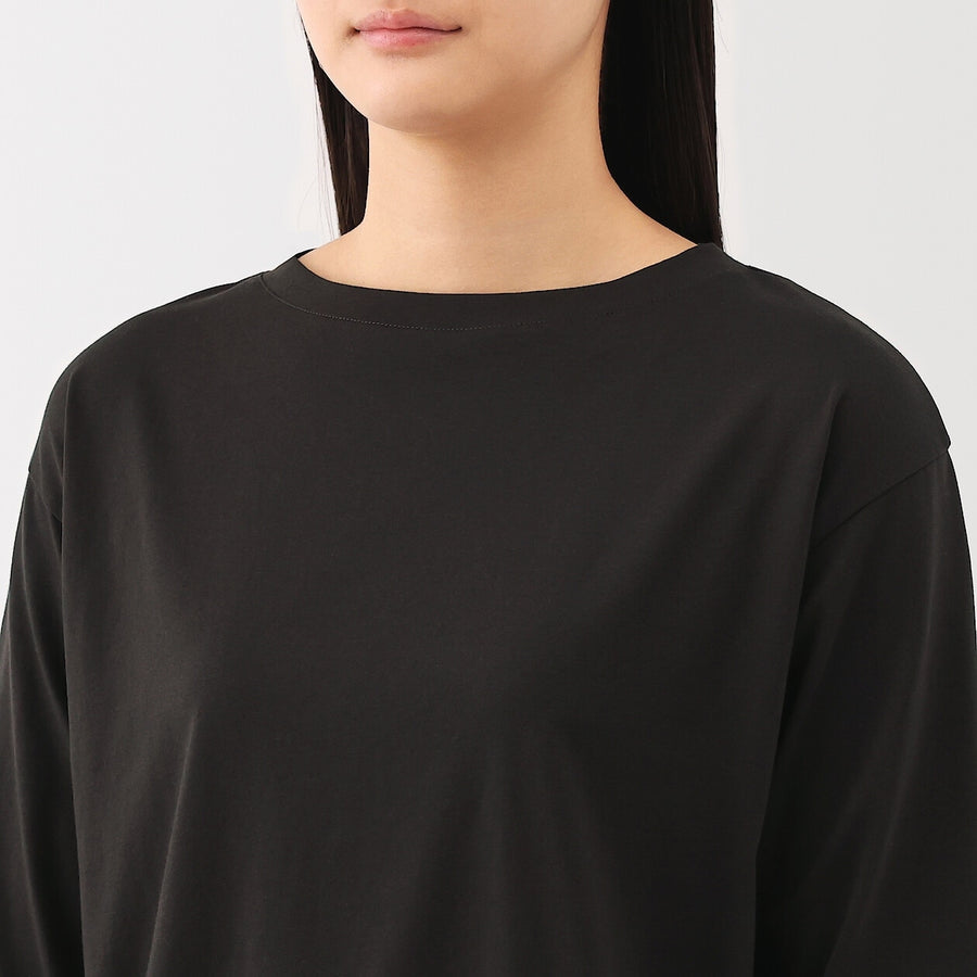 W's Jersey boat neck 3/4 sleeve T-shirt WhiteXS