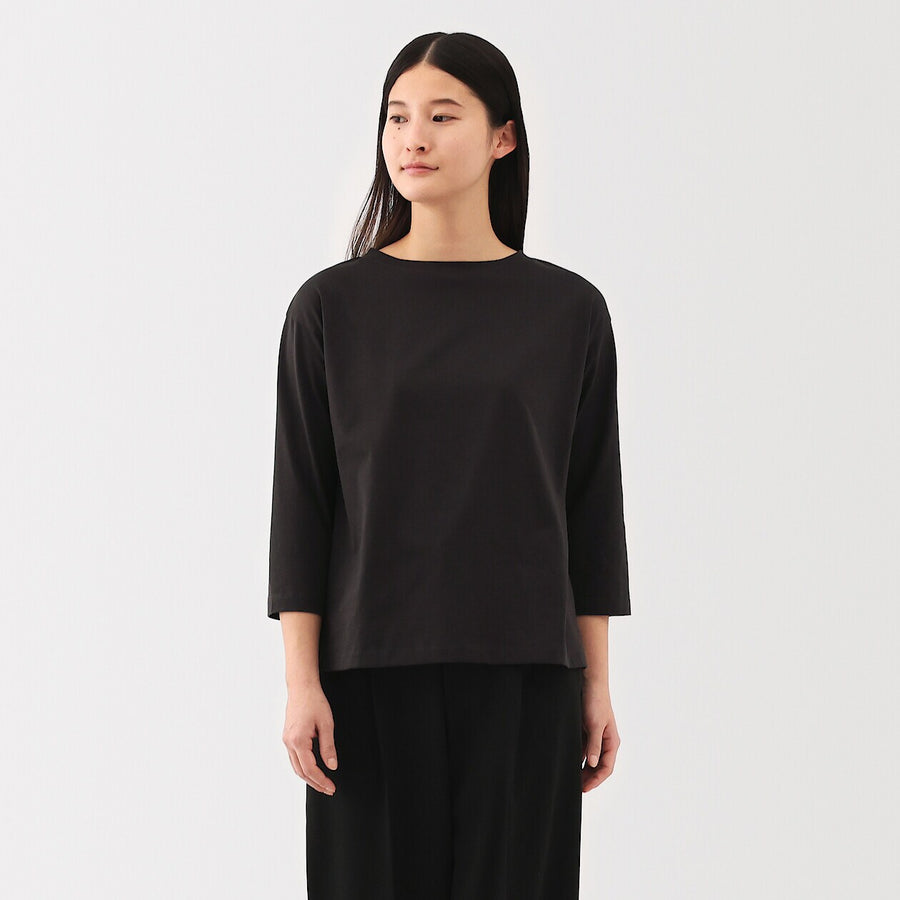 W's Jersey boat neck 3/4 sleeve T-shirt WhiteXS