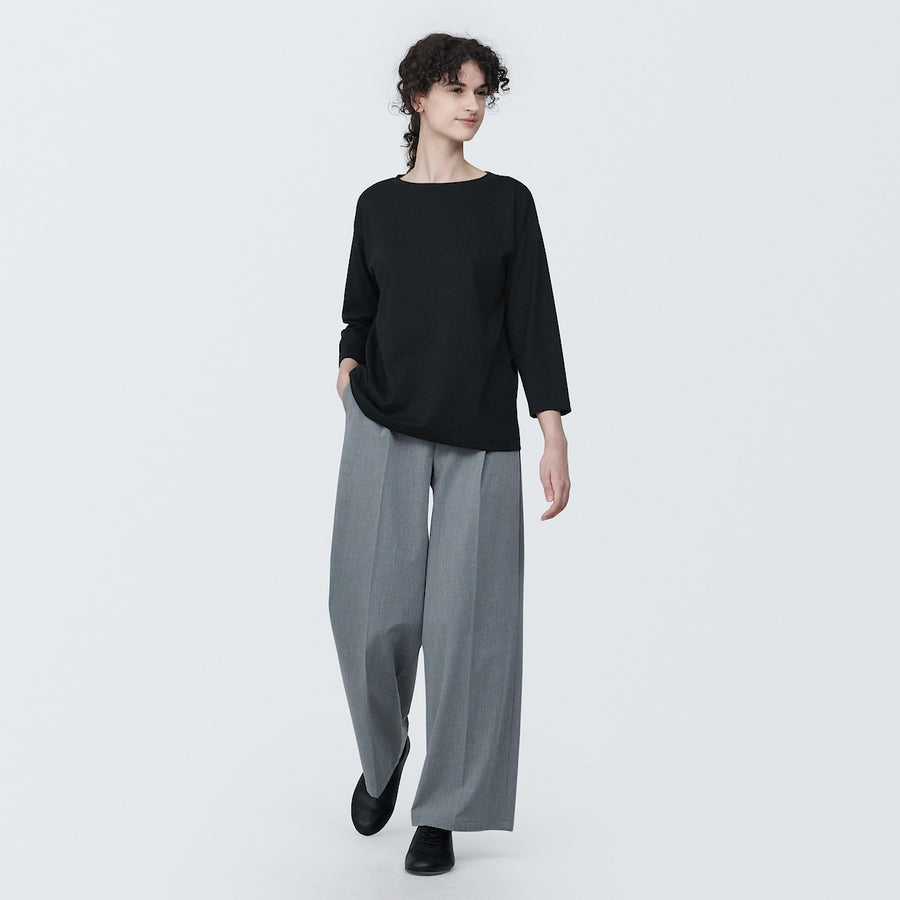 W's Jersey boat neck 3/4 sleeve T-shirt WhiteXS
