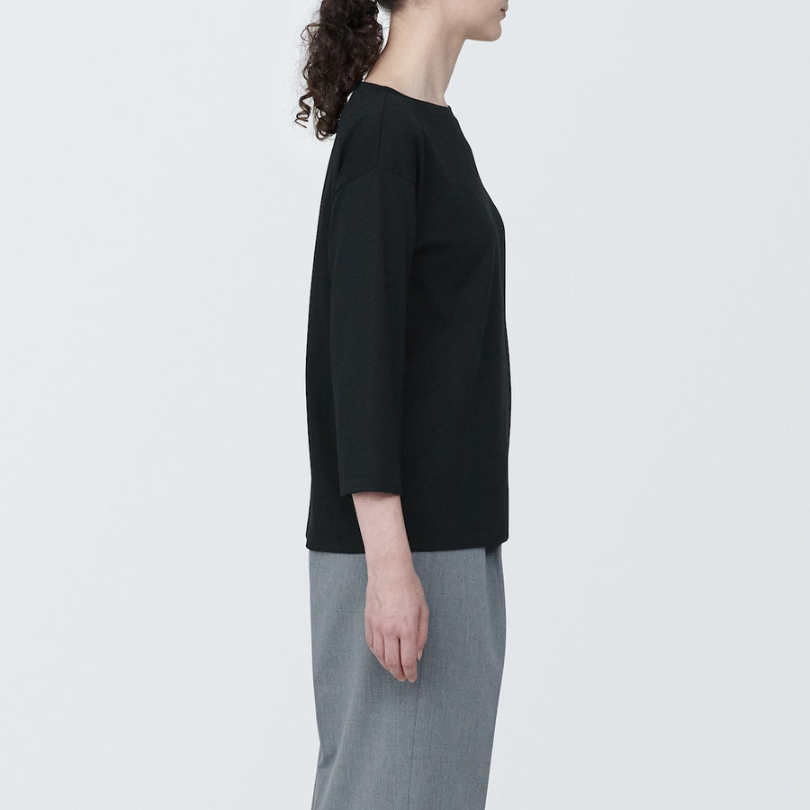 W's Jersey boat neck 3/4 sleeve T-shirt WhiteXS