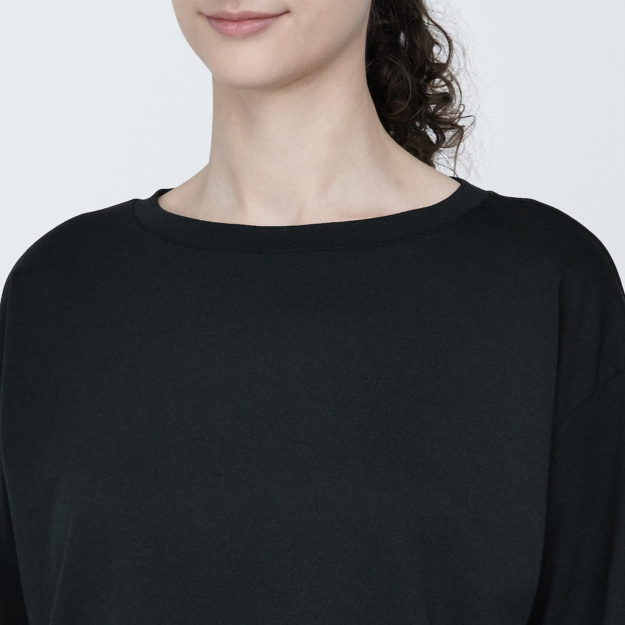 W's Jersey boat neck 3/4 sleeve T-shirt WhiteXS