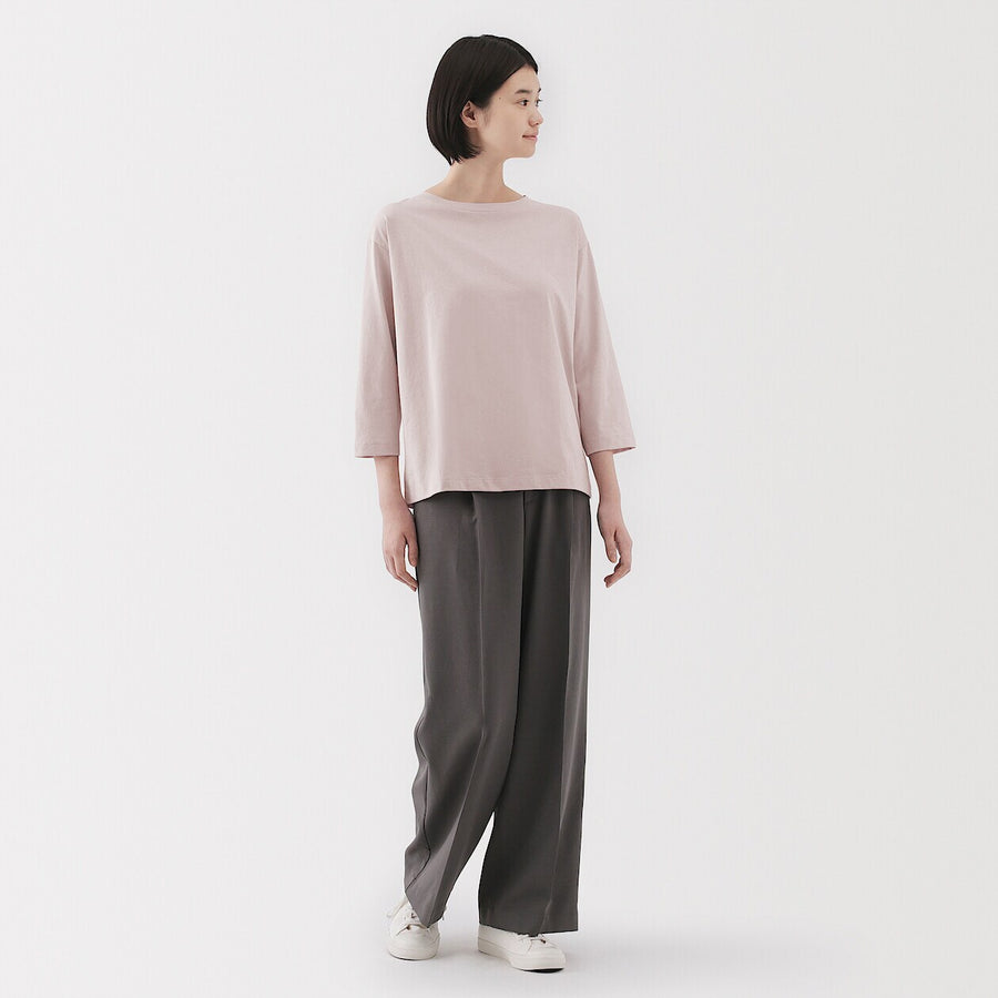 W's Jersey boat neck 3/4 sleeve T-shirt WhiteXS