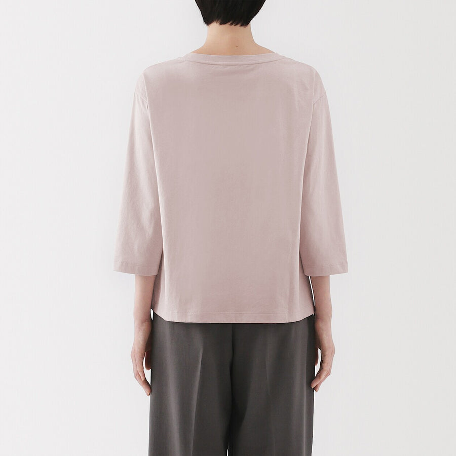W's Jersey boat neck 3/4 sleeve T-shirt WhiteXS