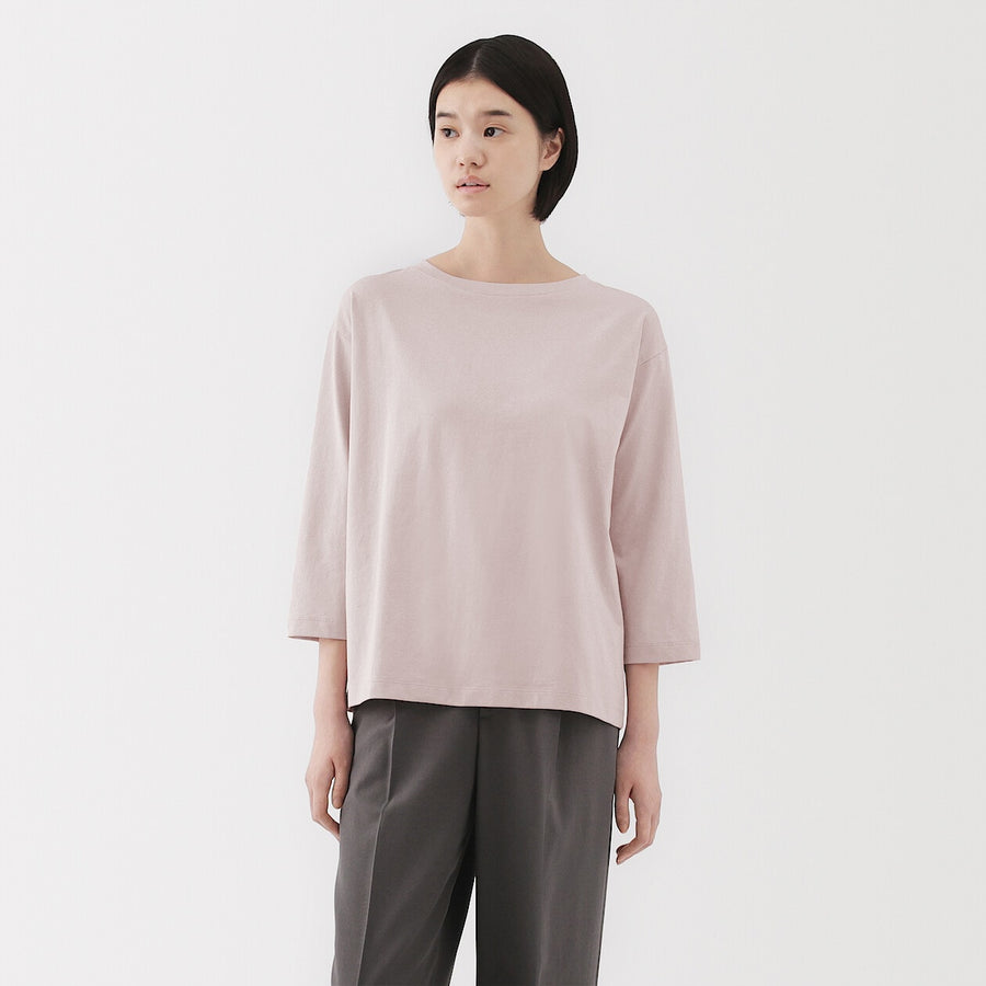 W's Jersey boat neck 3/4 sleeve T-shirt WhiteXS