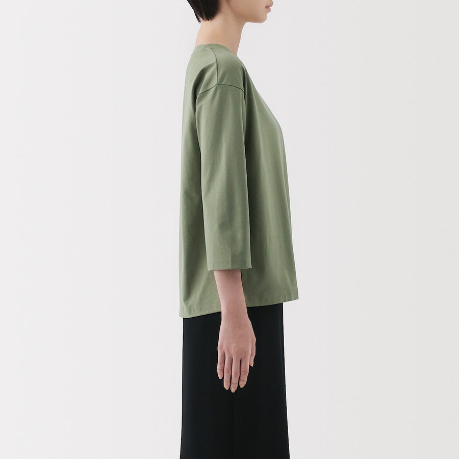 W's Jersey boat neck 3/4 sleeve T-shirt WhiteXS