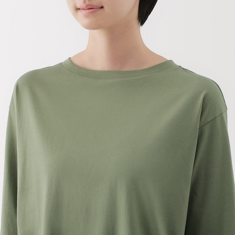 W's Jersey boat neck 3/4 sleeve T-shirt WhiteXS