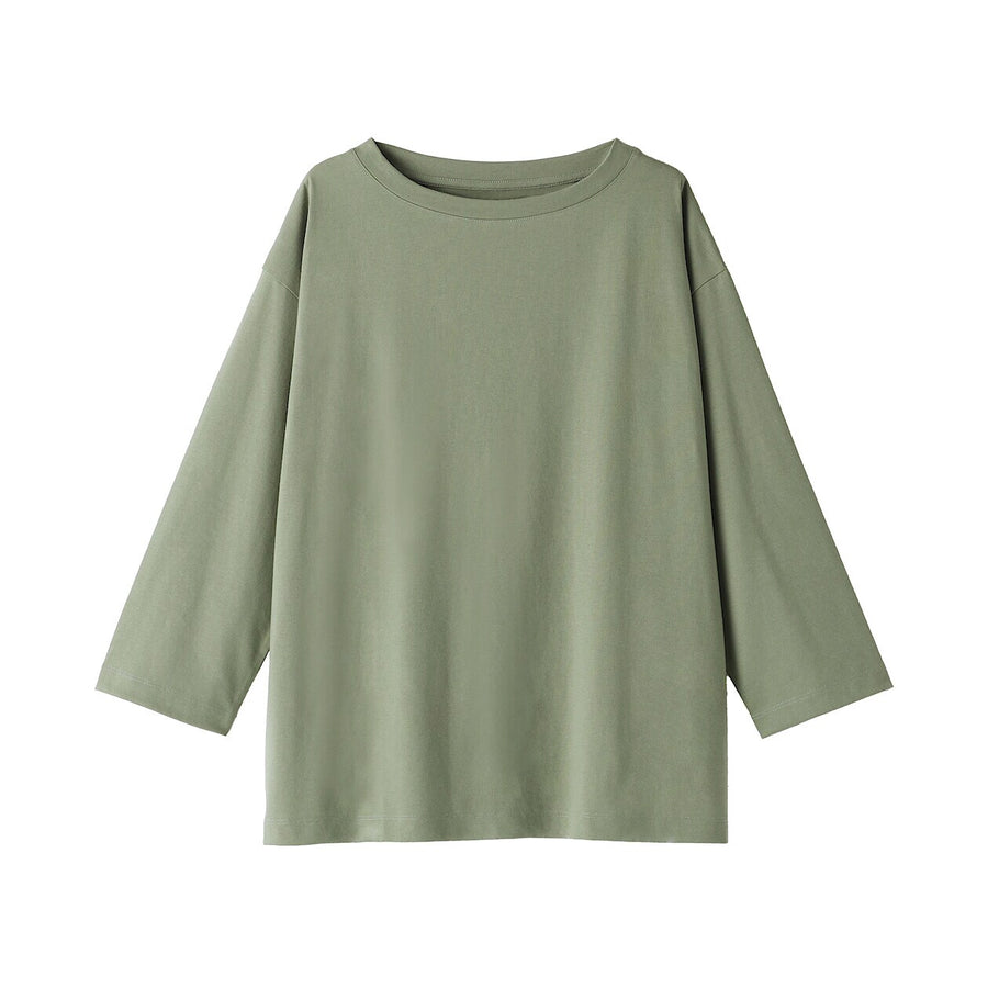 W's Jersey boat neck 3/4 sleeve T-shirt WhiteXS