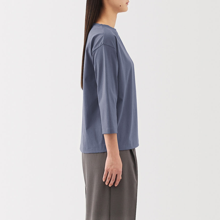 W's Jersey boat neck 3/4 sleeve T-shirt WhiteXS