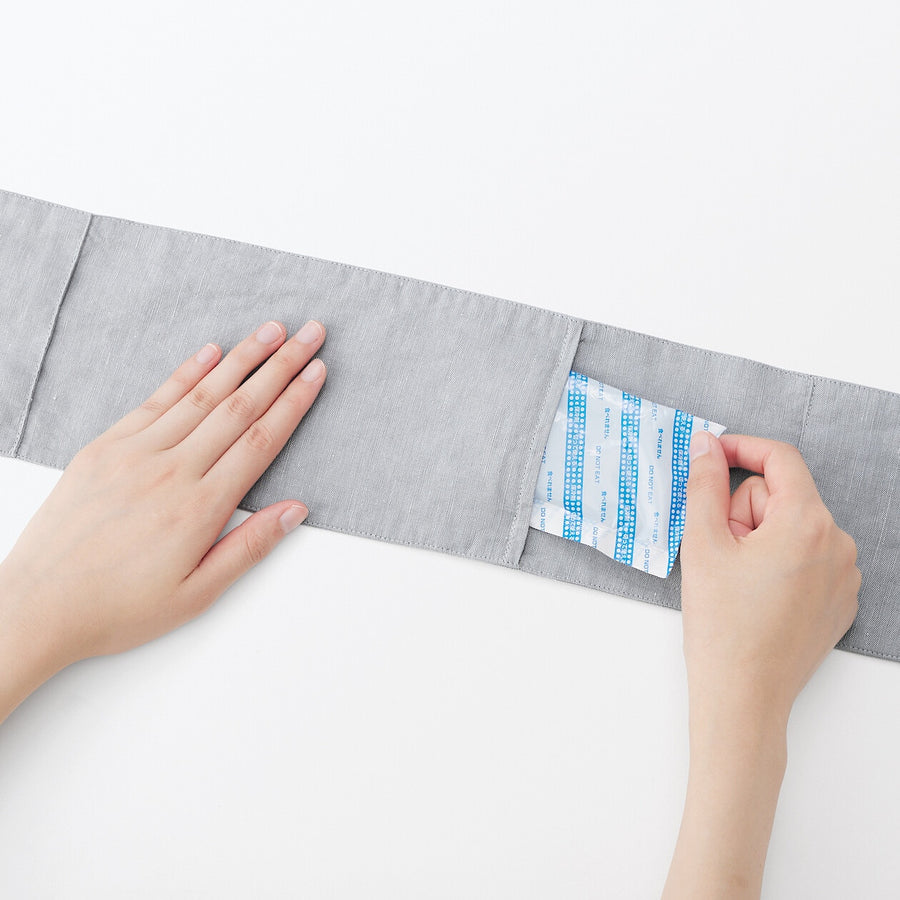 UV protection hemp cotton pocket scarf Light greyETC