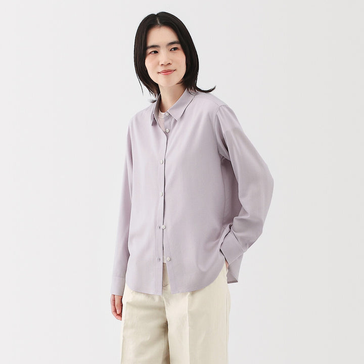 W's Rayon blend L/S shirt (OS) WhiteXS