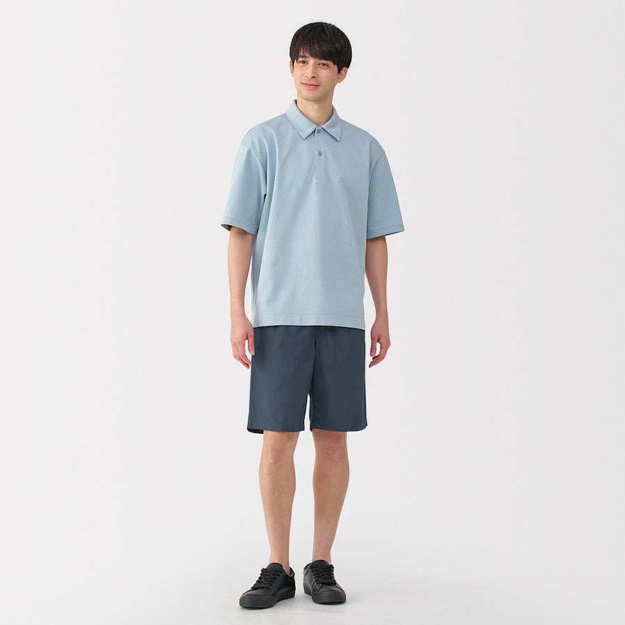 M's Washed broadcloth shorts Light greyXS