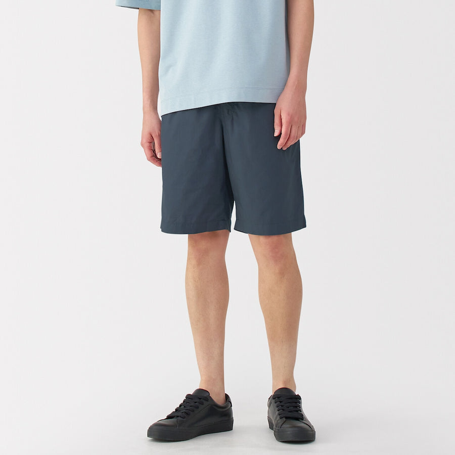 M's Washed broadcloth shorts Light greyXS