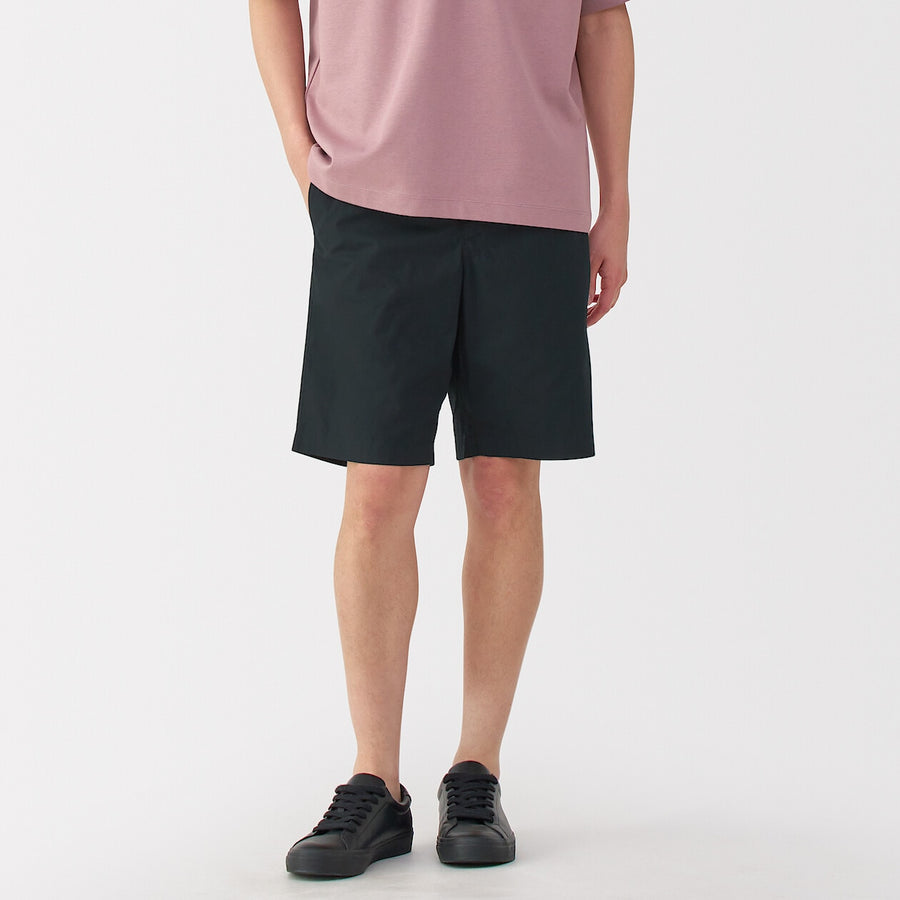 M's Washed broadcloth shorts Light greyXS