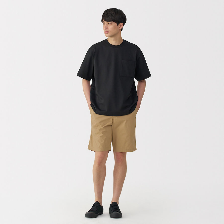 M's Washed broadcloth shorts Light greyXS