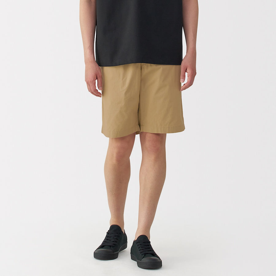 M's Washed broadcloth shorts Light greyXS