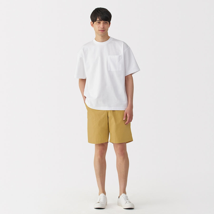 M's Washed broadcloth shorts Light greyXS