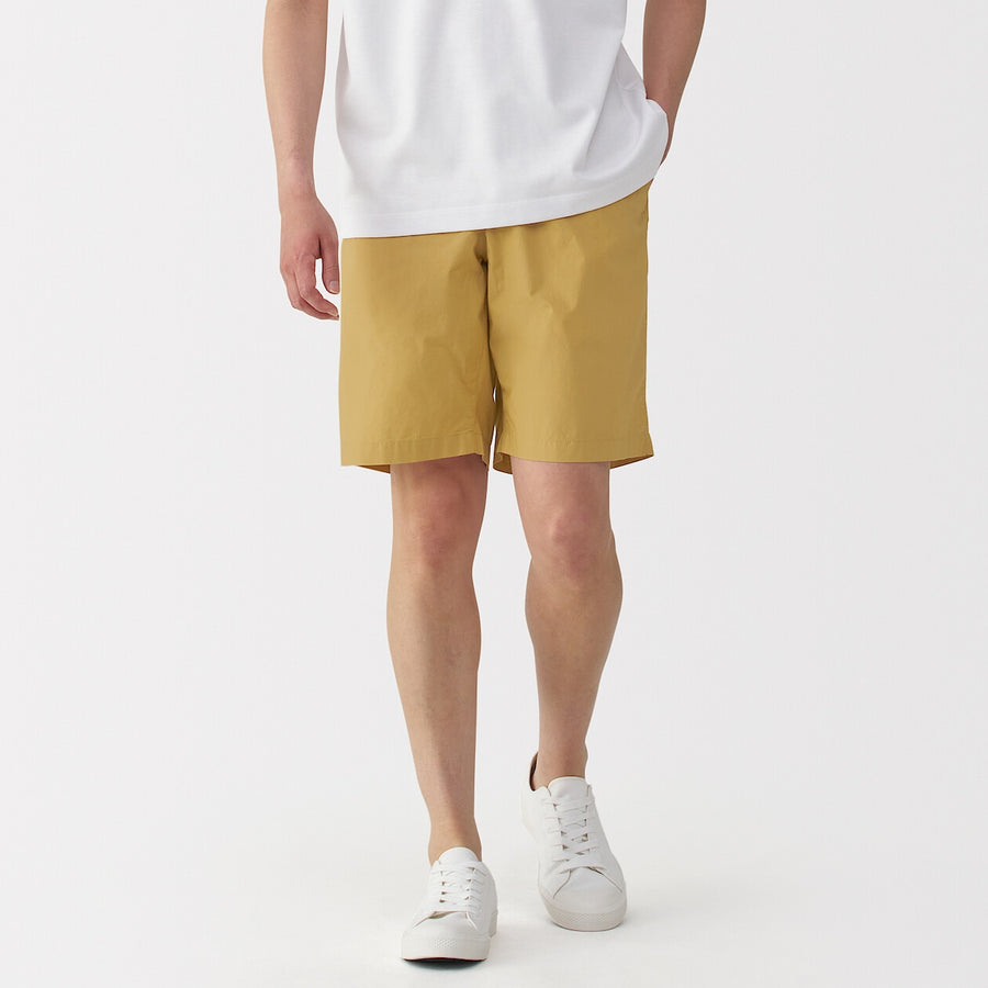 M's Washed broadcloth shorts Light greyXS