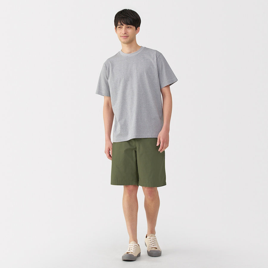 M's Washed broadcloth shorts Light greyXS