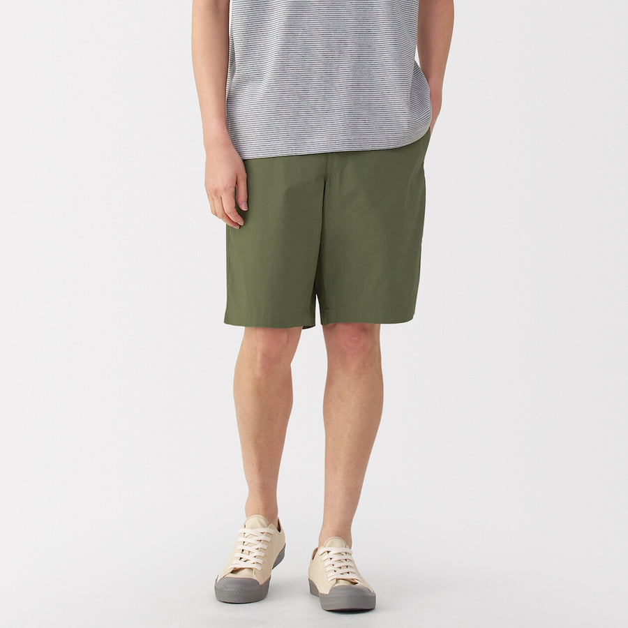 M's Washed broadcloth shorts Light greyXS
