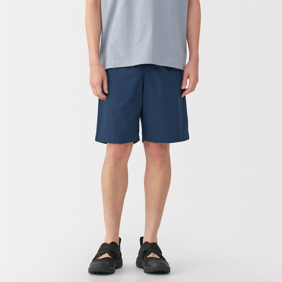 M's Washed broadcloth shorts Light greyXS