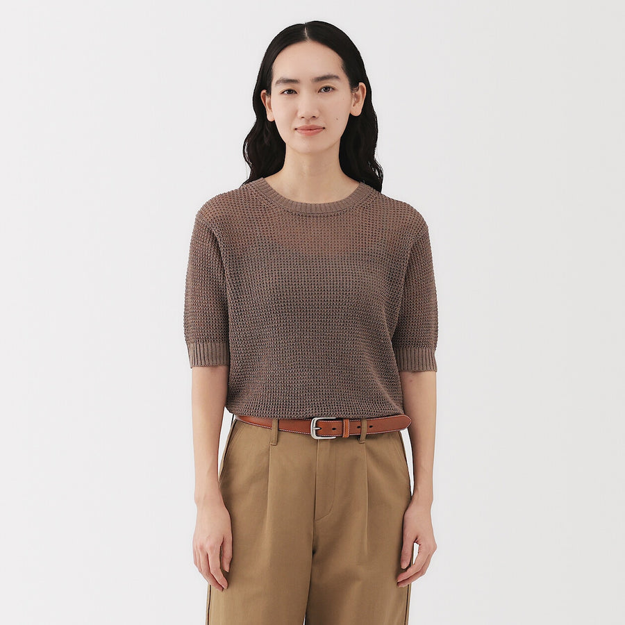 Vegetable tanned leather adjustable belt medstitchBlack
