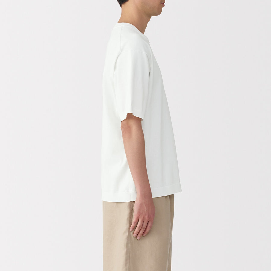 M's Quick dry crew neck S/S knitted T-ShirtWhiteXS