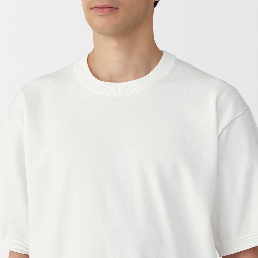 M's Quick dry crew neck S/S knitted T-ShirtWhiteXS