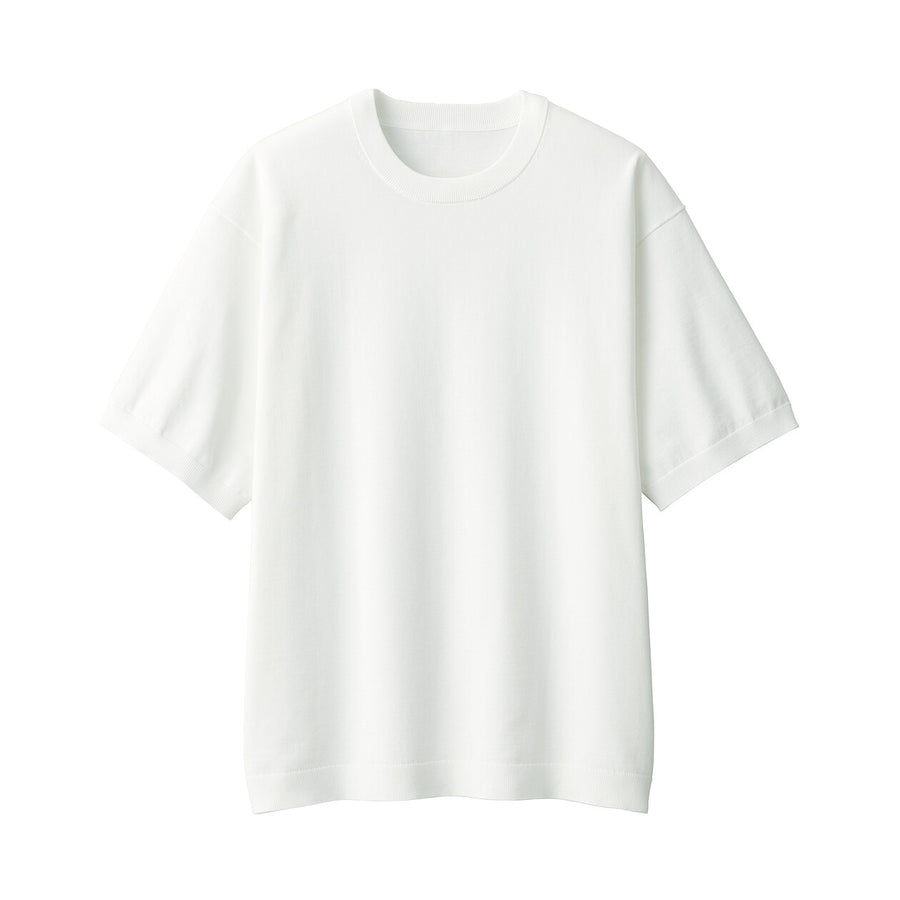 M's Quick dry crew neck S/S knitted T-ShirtWhiteXS