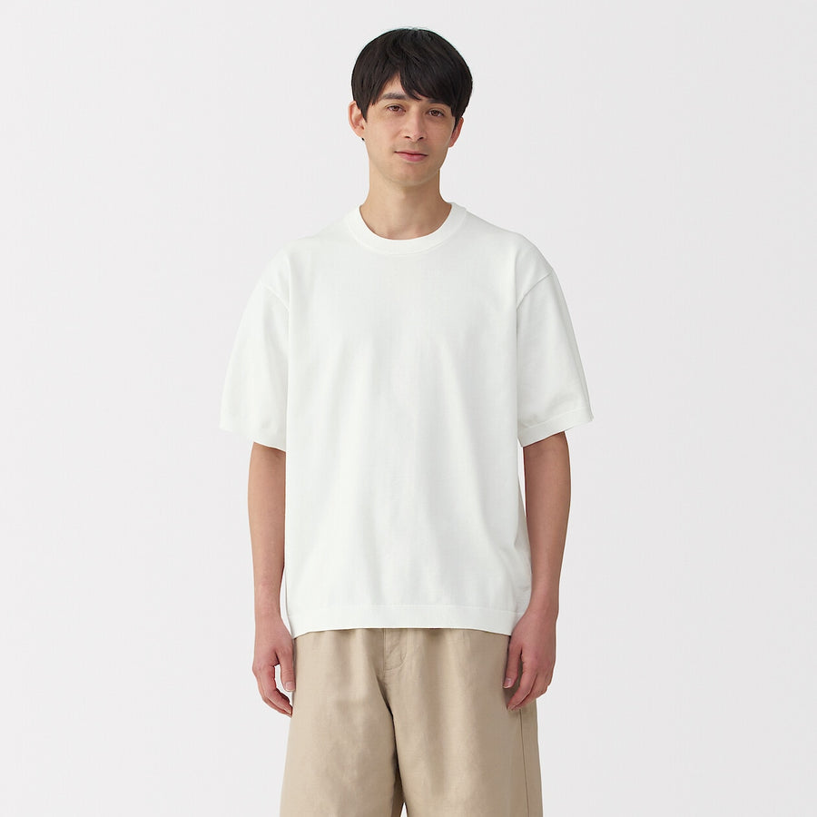 M's Quick dry crew neck S/S knitted T-ShirtWhiteXS
