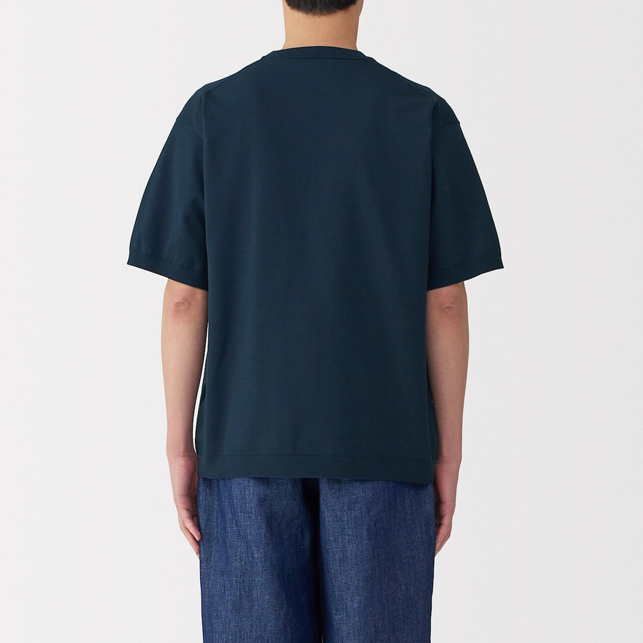 M's Quick dry crew neck S/S knitted T-ShirtWhiteXS