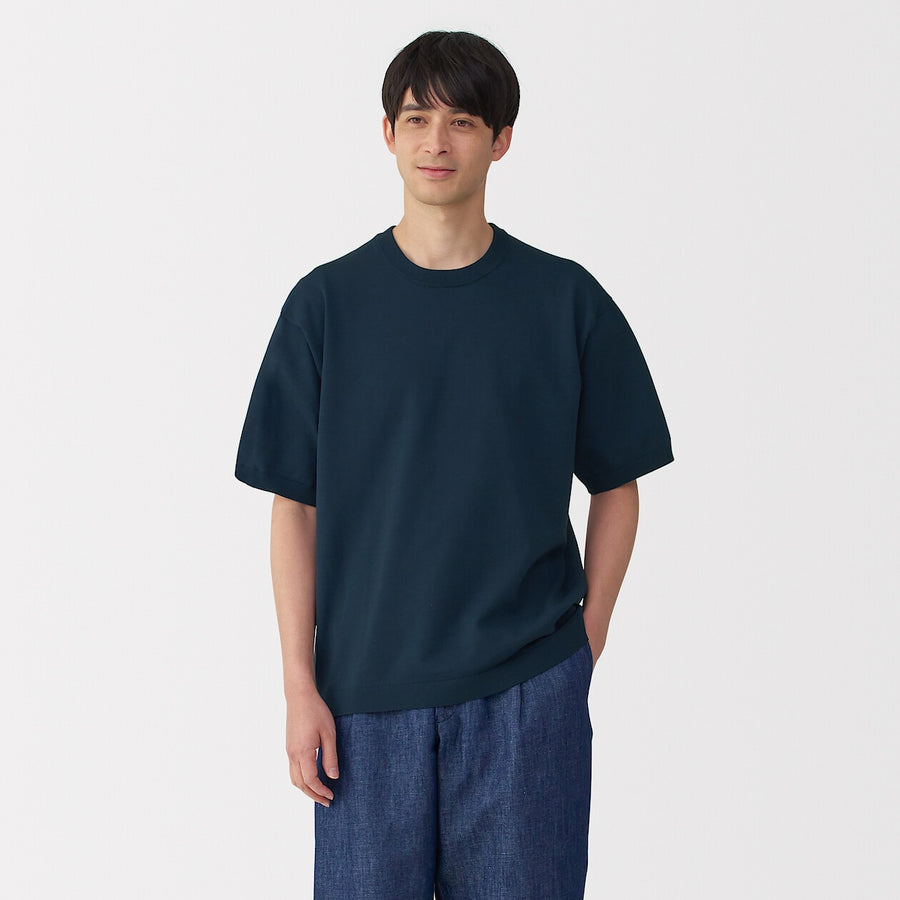 M's Quick dry crew neck S/S knitted T-ShirtWhiteXS