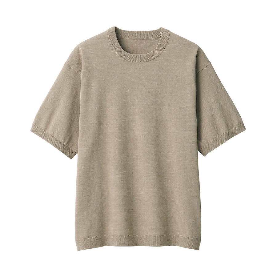 M's Quick dry crew neck S/S knitted T-ShirtWhiteXS