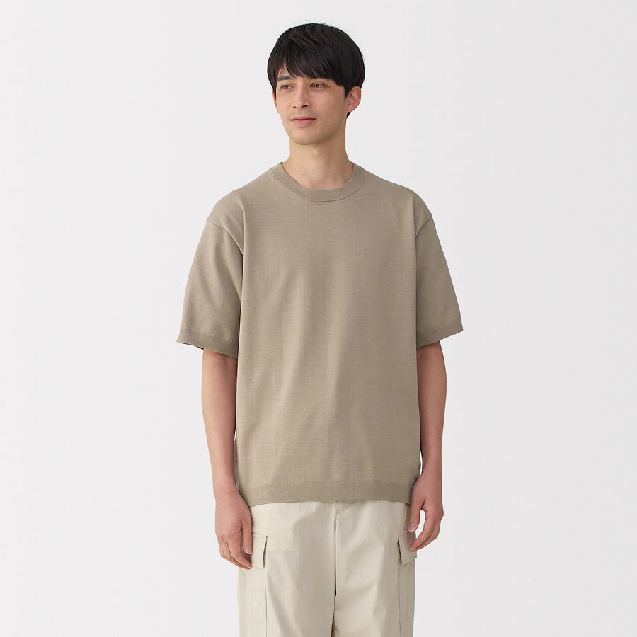M's Quick dry crew neck S/S knitted T-ShirtWhiteXS