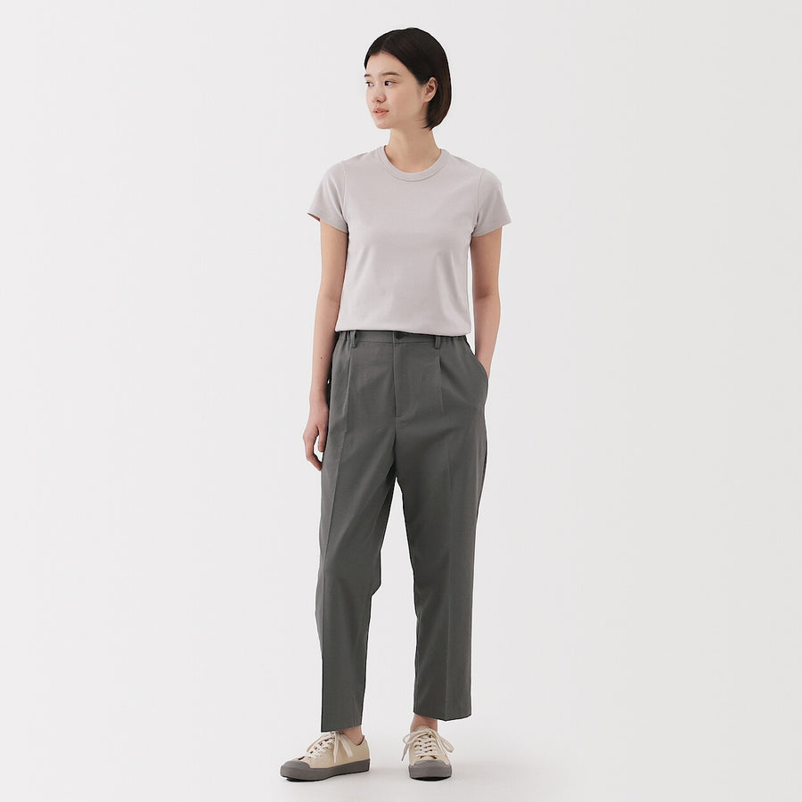 W's Breathable seersucker tapered pants Dark greyXS