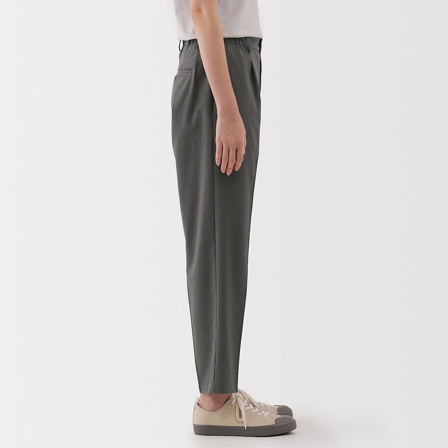 W's Breathable seersucker tapered pants Dark greyXS