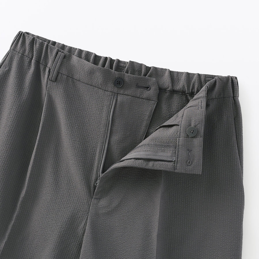 W's Breathable seersucker tapered pants Dark greyXS