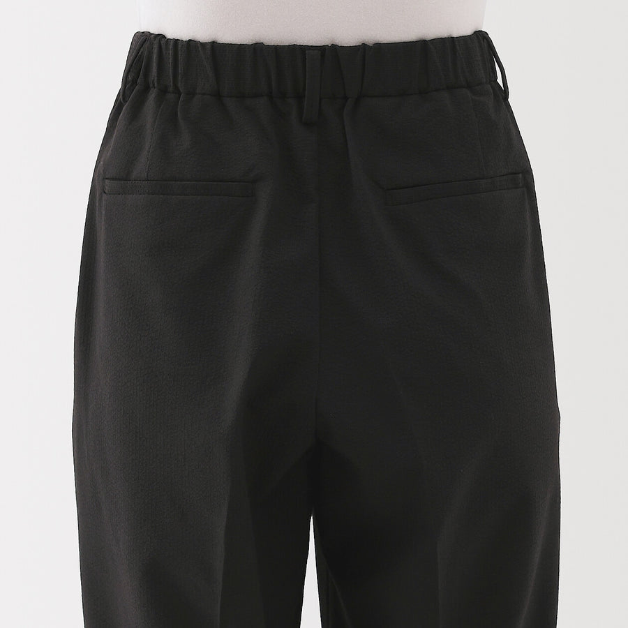 W's Breathable seersucker tapered pants Dark greyXS