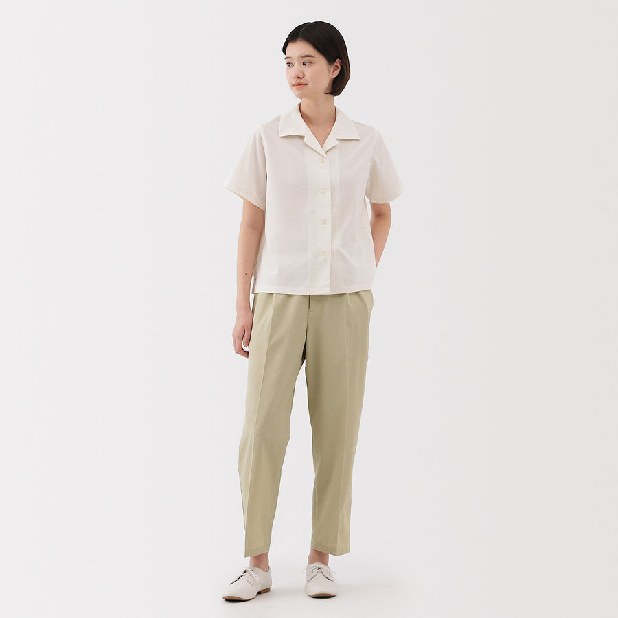 W's Breathable seersucker tapered pants Dark greyXS