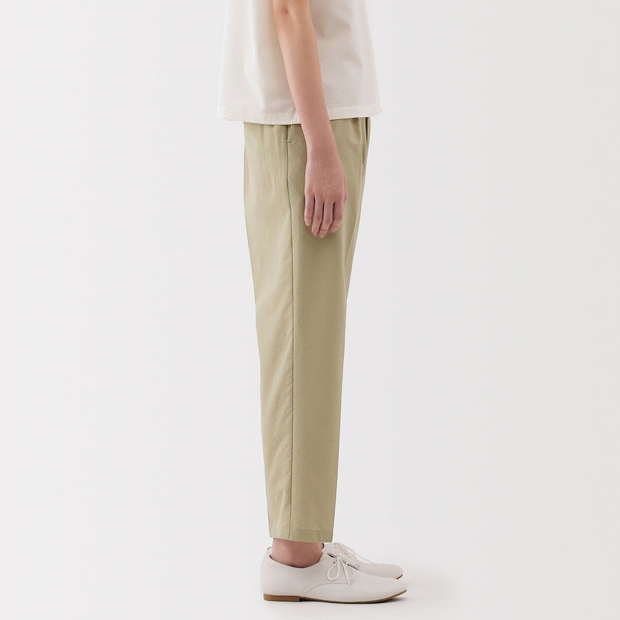 W's Breathable seersucker tapered pants Dark greyXS