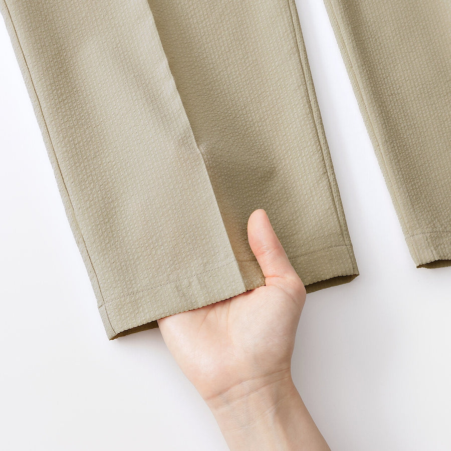 W's Breathable seersucker tapered pants Dark greyXS